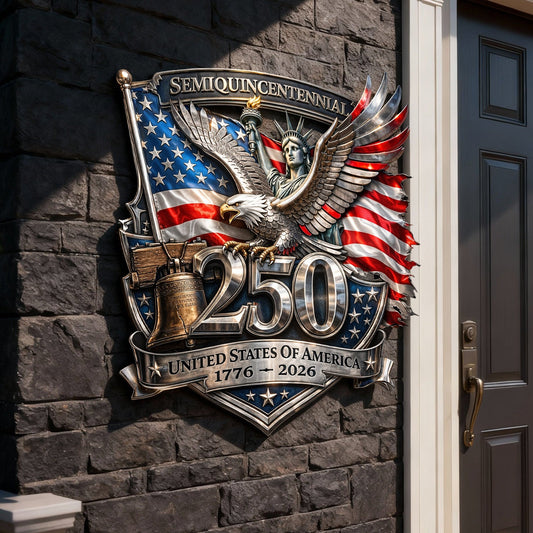 USA 250Th Anniversary Metal Sign Semiquincentennial Merch Gifts For Independence Day - Pvr