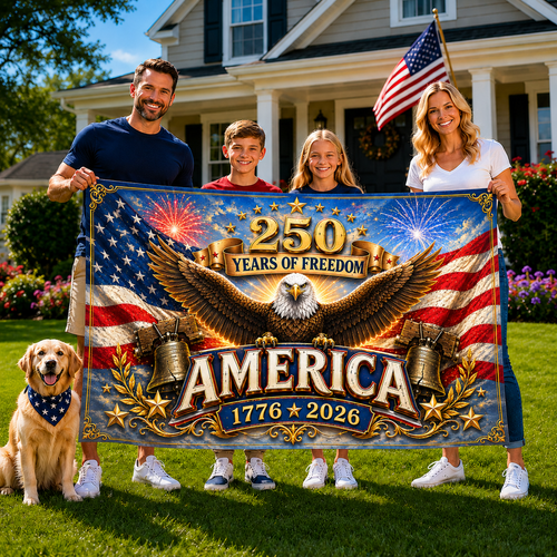 250 Years Of Defending Liberty Flag 4Th Of July Merch Patriotic Outdoor Decor - Printvoro