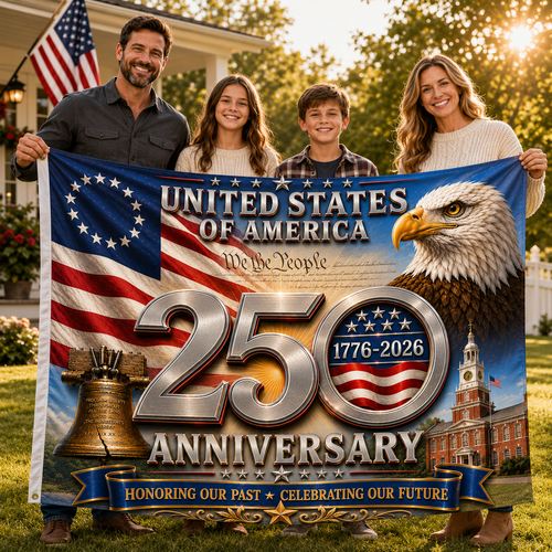 America 250Th Anniversary Flag 4Th Of July Merch Patriotic Yard Decor - Printvoro