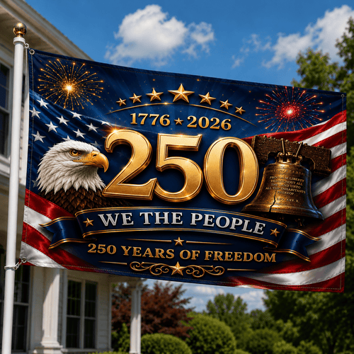 America 250Th Anniversary Flag US Bald Eagle 1776 2026 Merch Patriotic Outdoor Decor - Printvoro