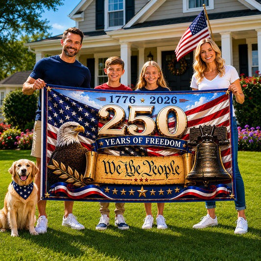 America 250Th Anniversary Flag US Bald Eagle 1776 2026 Merch Patriotic Outdoor Decor - Printvoro