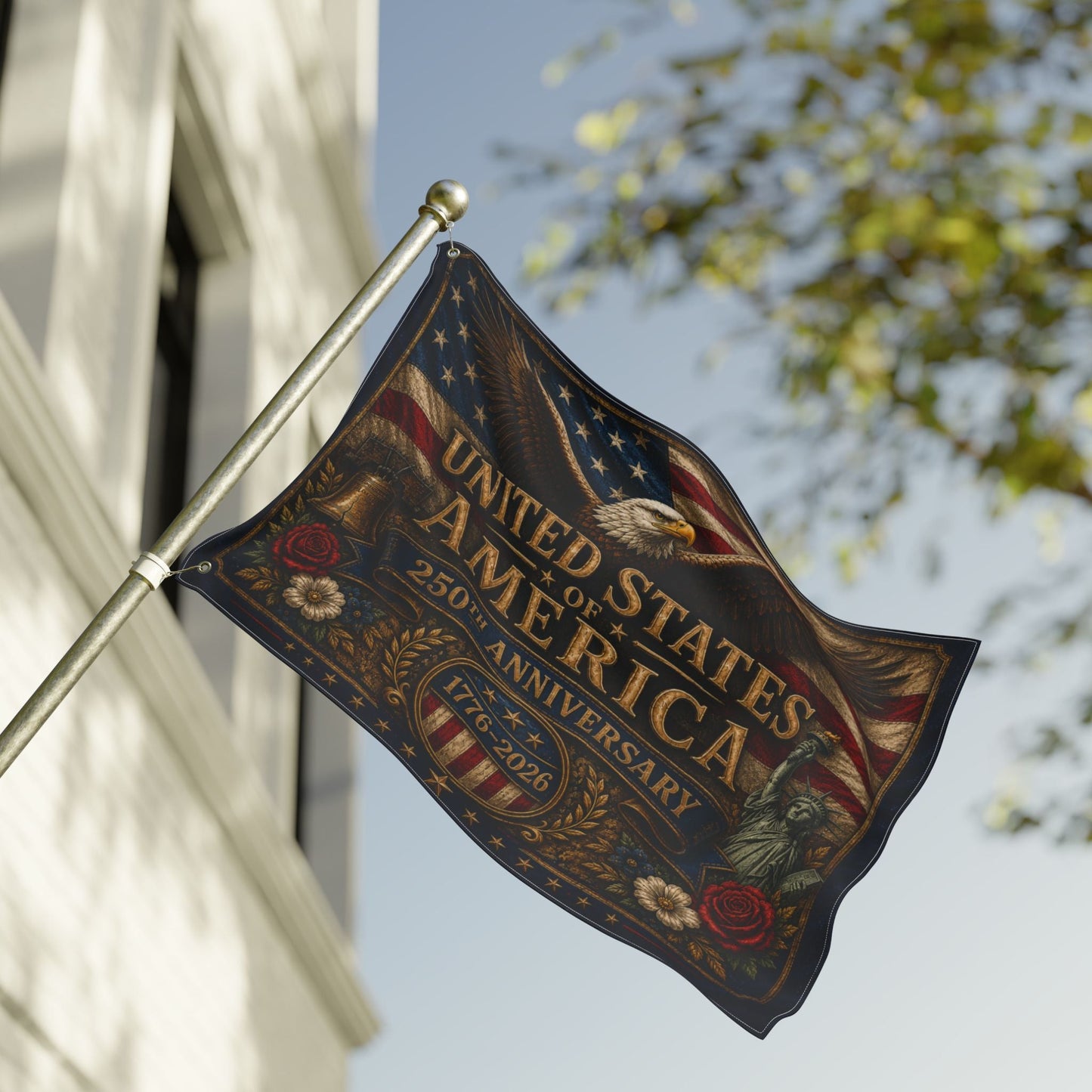 America Celebrates 250Th Anniversary Flag 4Th Of July Merch Patriotic Yard Decor - Printvoro