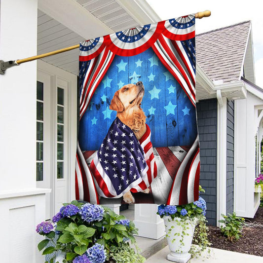 America 250 Years Patriotic Dog Golden Retriever Flag Patriotic Garden Decoration - Pvr