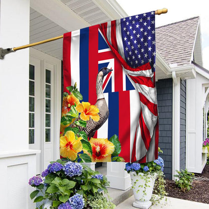 America's 250th Birthday Hawaii State Hibiscus Flower Flag Patriotic Outdoor Decor - Pvr
