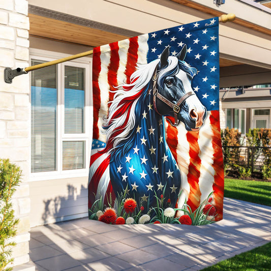 America's 250th Birthday Horse Flag 4Th Of July Garden Decor Best Patriotic Gifts - Pvr