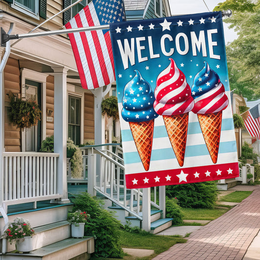 America's 250th Ice Cream Taste Like Freedom Flag 4th Of July Outdoor Decor - Pvr