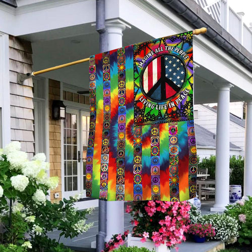 America's 250th Imagine All The People Living Life In Peace Flag 4th Of July Home Decor - Pvr
