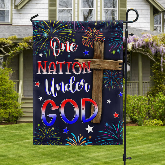 American One Nation Under God Flag 4Th Of July Porch Decor Patriotic Gifts - Pvr