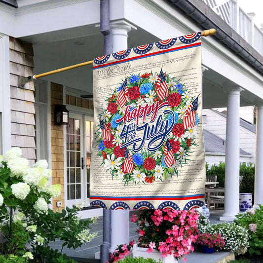 Happy 4th Of July Flag We The People American Porch Decoration - Pvr