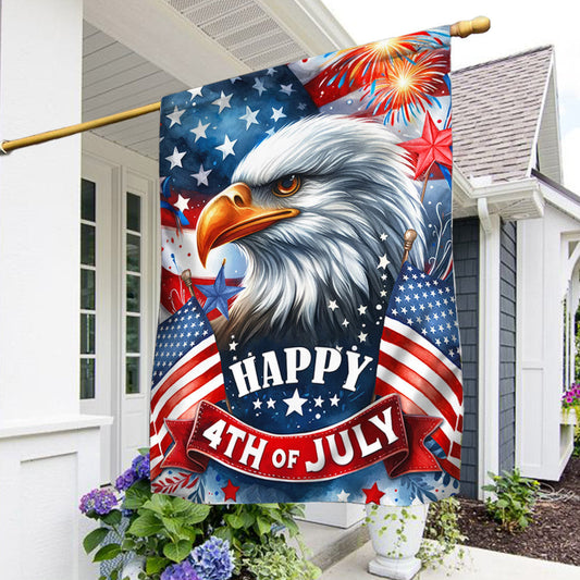 Happy 4th Of July Patriotic Eagle American Flag Patriotic Garden Decor - Pvr