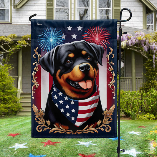 Rottweiler Dog American Flag 4Th Of July Outdoor Decorations Patriotic Gift Ideas - Pvr