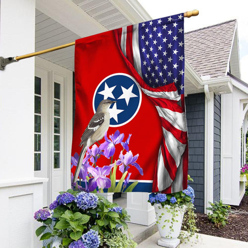 Tennessee American Flag Tennessee State With Mocking Bird Home Decor Patriotic Gift Ideas - Pvr