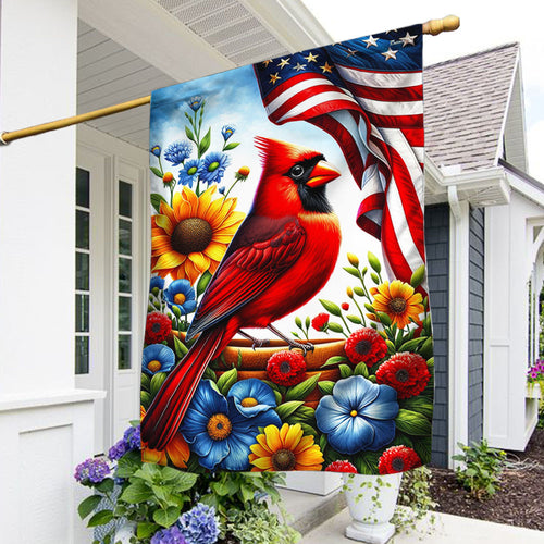 USA 250 Years Of Freedom Cardinal Flag 4Th Of July Flag Patriotic Garden Decor - Pvr