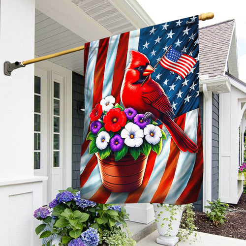 USA 250 Years Of Freedom Cardinal Flag 4Th Of July Flag Patriotic Home Decor - Pvr