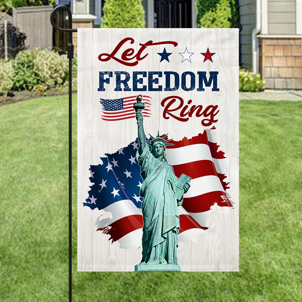 USA 250 Years Statue Of Liberty Flag Let Freedom Ring Outdoor Decor - Pvr
