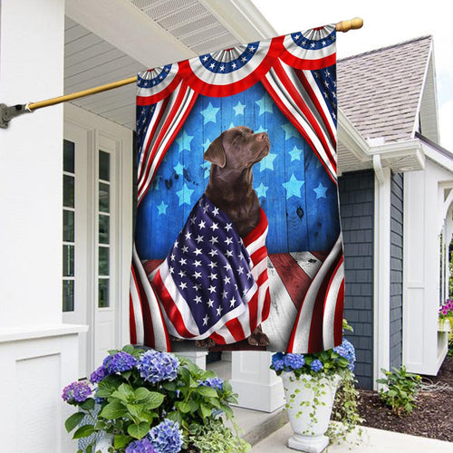USA 250 Years Strong Flag Chocolate Labrador Retrieve Home Decoration - Pvr