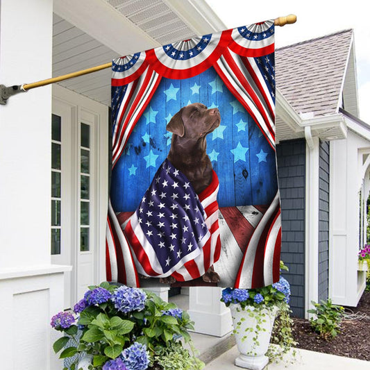 USA 250 Years Strong Flag Chocolate Labrador Retrieve Home Decoration - Pvr