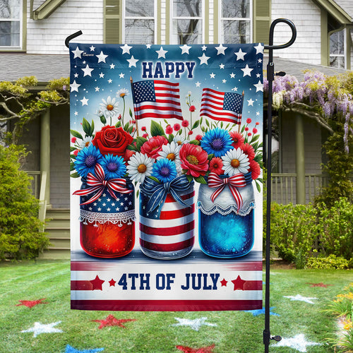 USA 250 Years Strong Flower Flag 4th Of July Home Decor Patriotic Gifts - Pvr