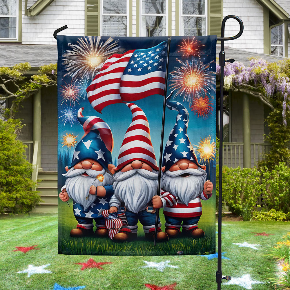 USA 250 Years Strong Gnome Flag Fourth Of July Garden Decor Great Patriotic Gifts - Pvr