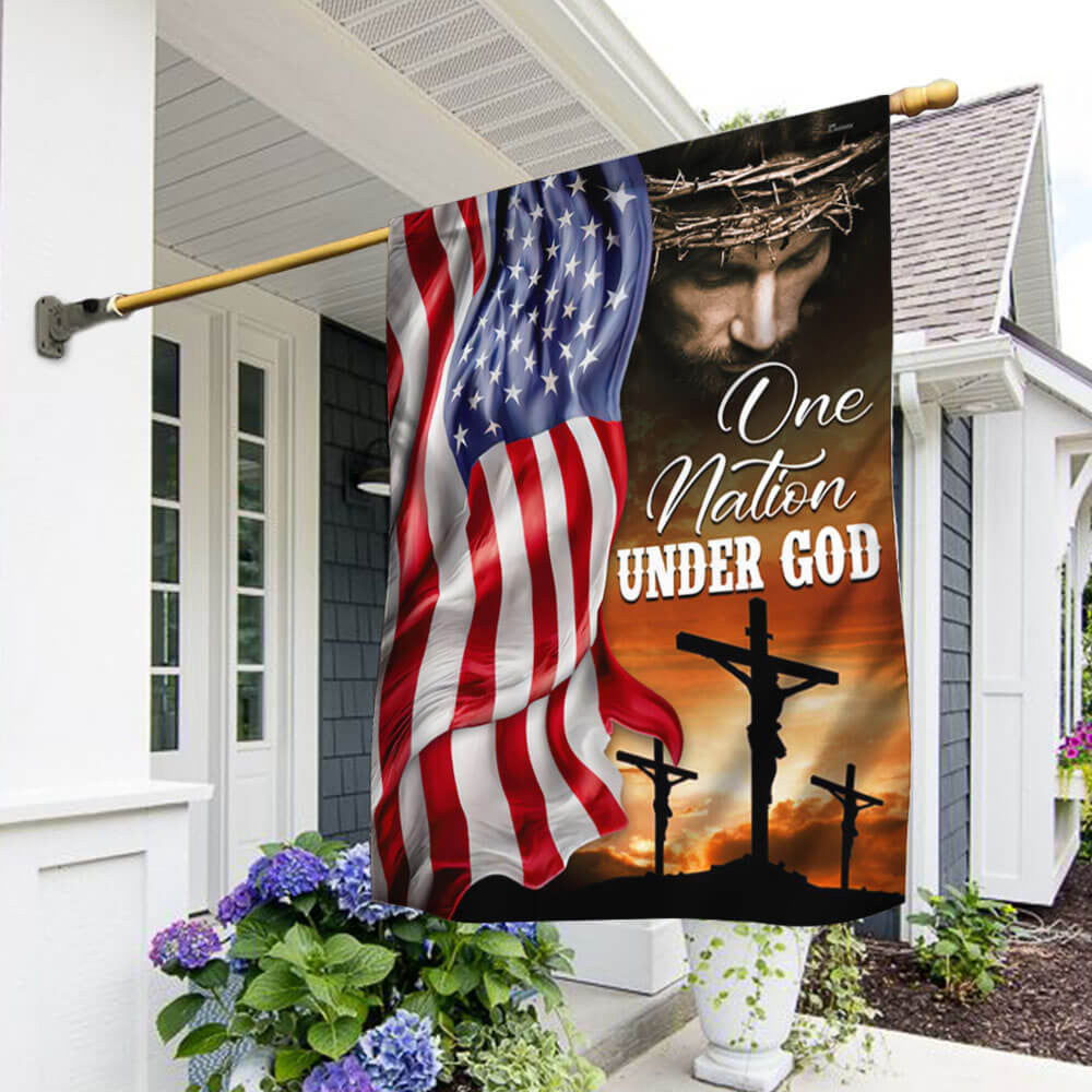 USA 250Th Anniversary Christian Flag One Nation Under God Porch Decor Patriotic Presents - Pvr