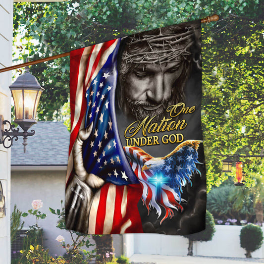 USA 250Th Anniversary Christian Flag One Nation Under God Porch Patriotic Gift For Family - Pvr