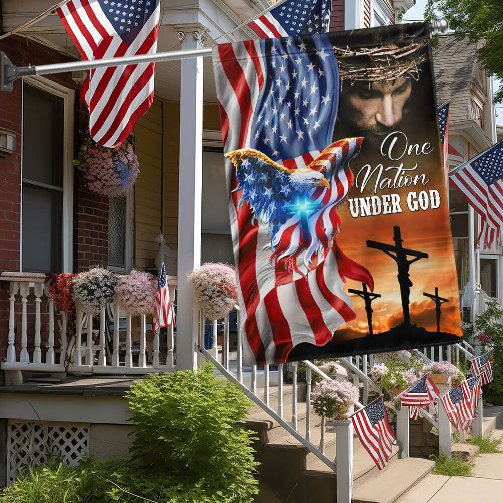 USA 250Th Anniversary Eagle Flag One Nation Under God Porch Decor Best Patriotic Gifts - Pvr