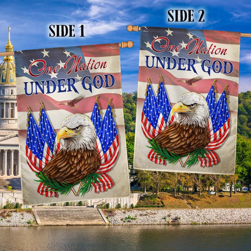 USA 250Th Anniversary Eagle Flag One Nation Under God Porch Patriotic Home Decor - Pvr
