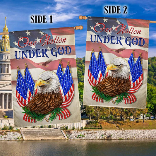 USA 250Th Anniversary Eagle Flag One Nation Under God Porch Patriotic Home Decor - Pvr