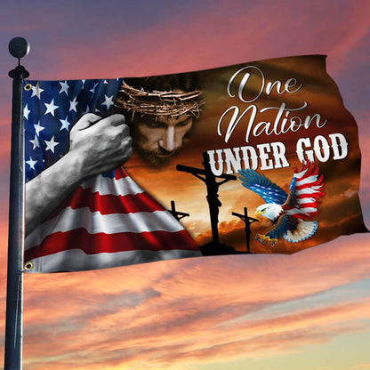 USA 250Th Anniversary Christian Flag One Nation Under God Porch Decor Best Patriotic Gifts - Pvr