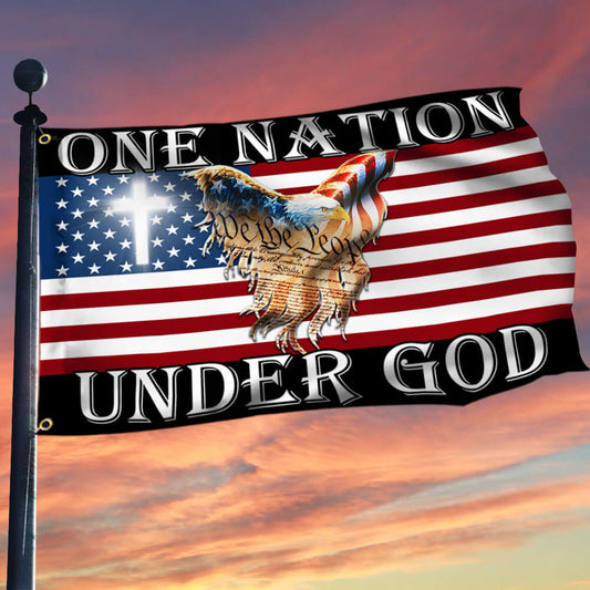 USA 250Th Anniversary Christian Flag One Nation Under God Porch Patriotic Garden Decor - Pvr