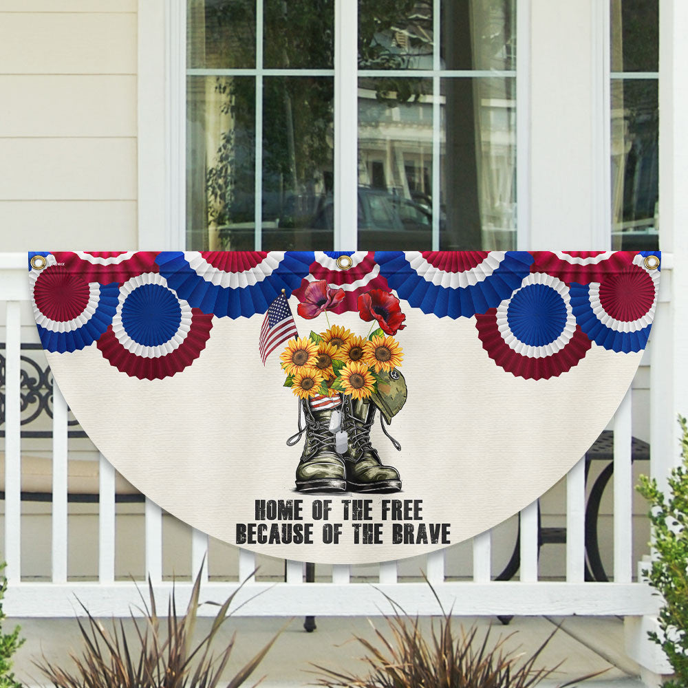 America 250 Years Memorial Day Fan Flag Home Of The Free Because Of The Brave Outdoor Decor - Pvr