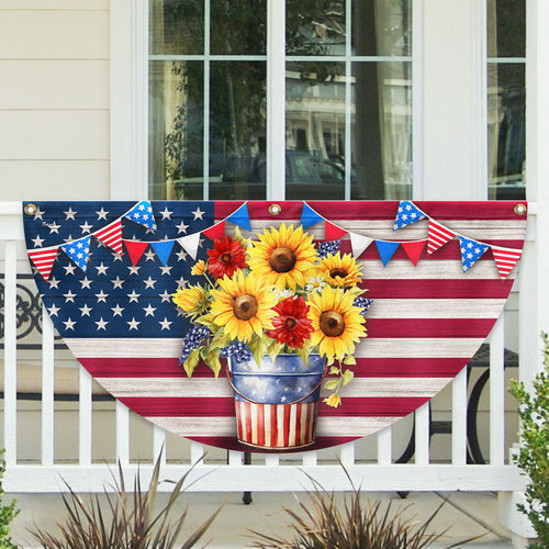 America 250 Years Sunflowers Fan Flag 4Th Of July Decor Patriotic Gifts - Pvr