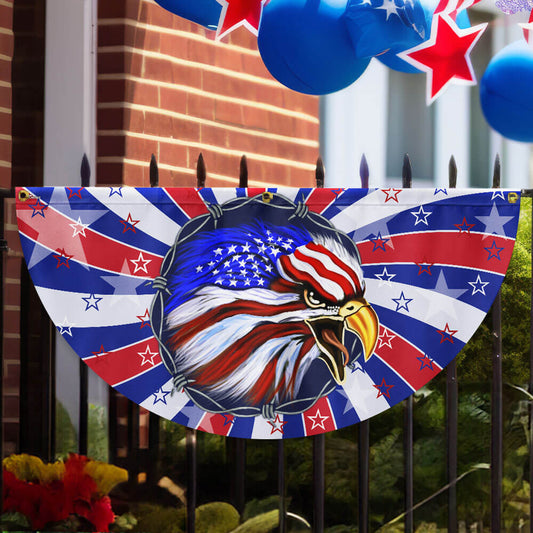 Happy 4th Of July Fan Flag Patriotic Eagle American Patriotic Garden Decor - Pvr