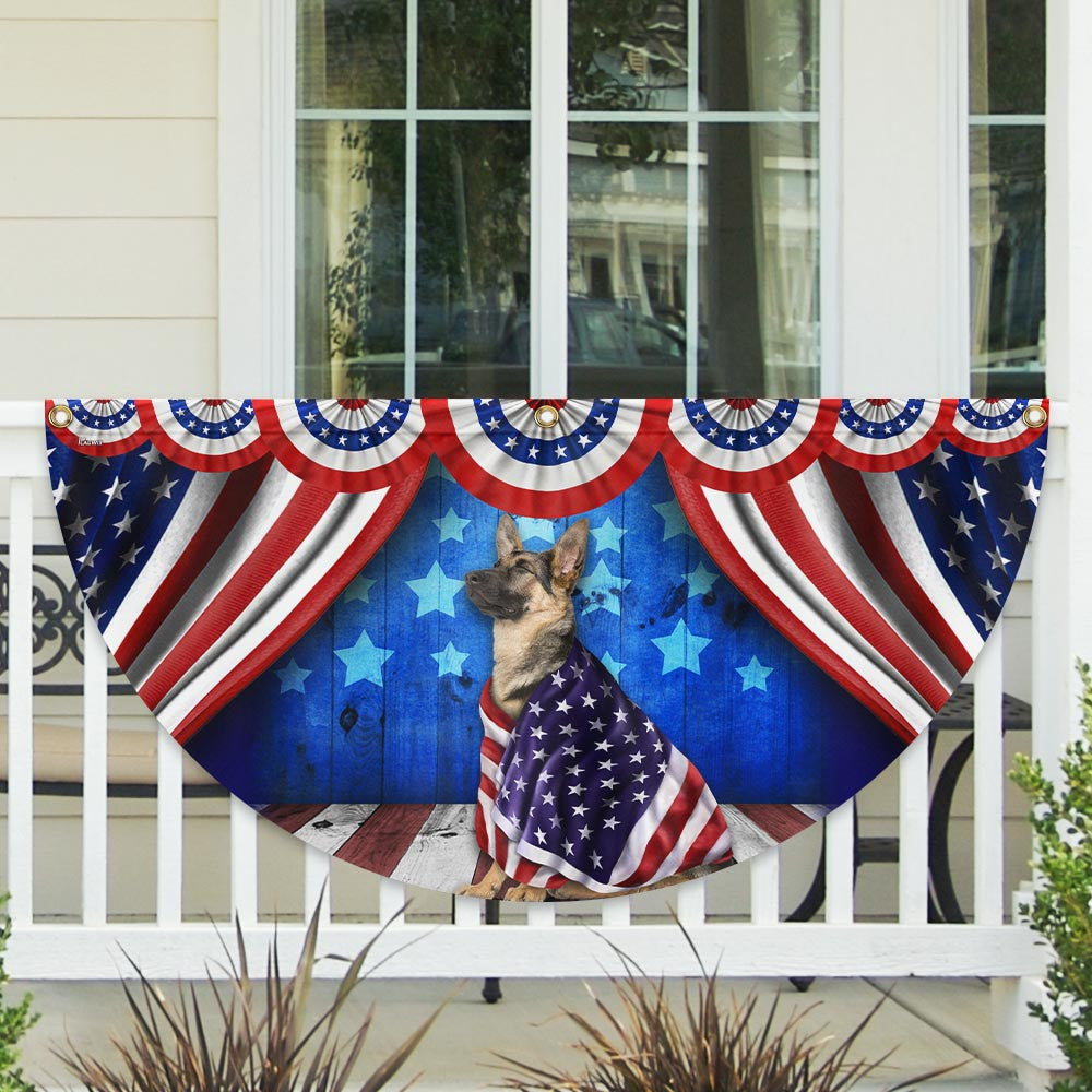 USA 250 Years Of Freedom German Shepherd Fan Flag 4Th Of July Garden Decor - Pvr