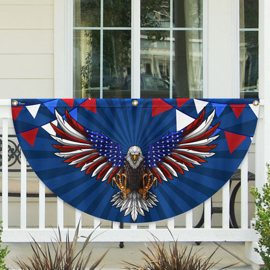 USA 250 Years Of Freedom Patriotic Eagle Fan Flag 4Th Of July Garden Decor - Pvr
