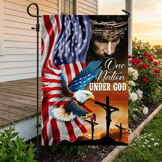250 Years Of America Flag One Nation Under God Christian Eagle Flag Outdoor Decor - Pvr