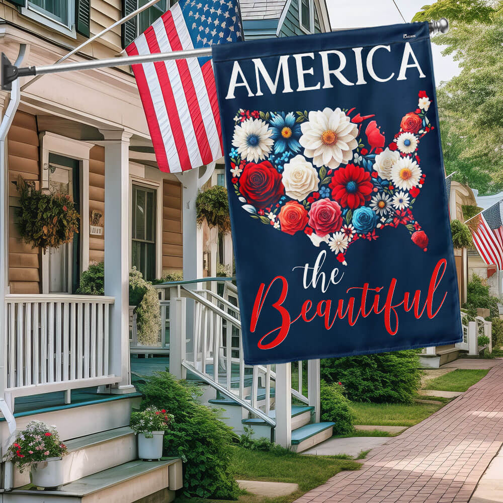 250 Years Of America Flag The Beautiful Floral Flag Home Decor Gift For 4Th Of July - Pvr