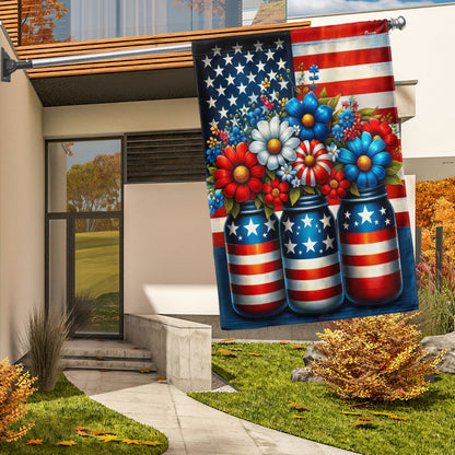 250 Years Of America Flower Flag 4th Of July Outdoor Decor Patriotic Gift For Family - Pvr