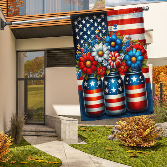 250 Years Of America Flower Flag 4th Of July Outdoor Decor Patriotic Gift For Family - Pvr