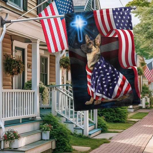 250 Years Of America German Shepherd Flag Fourth Of July Patriot Garden Decoration - Pvr