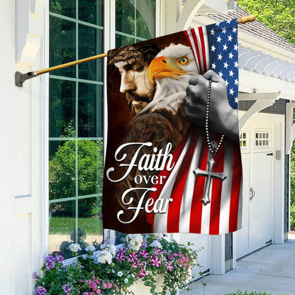 America 250Th Anniversary Eagle Flag Faith Over Fear Garden Decor - Pvr