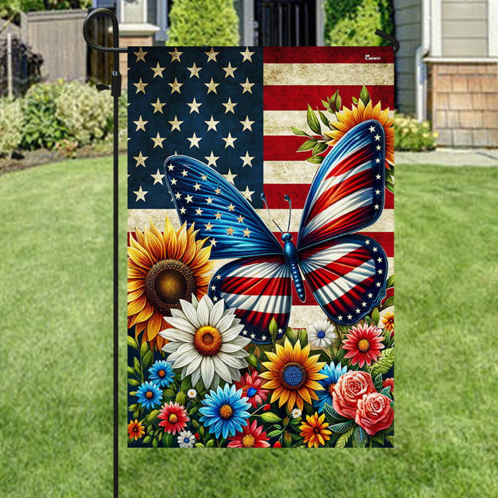 Celebrating USA 250 Butterfly Flag 4Th Of July Patriotic Home Decor - Pvr