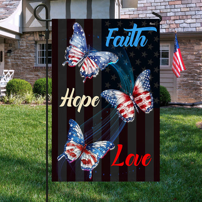 Celebrating USA 250 Butterfly Flag Faith Hope Lover Patriotic Home Decor - Pvr