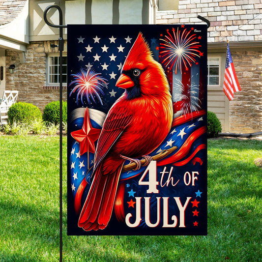 Celebrating USA 250 Cardinal Flag 4Th Of July Patriotic Home Decorations - Pvr