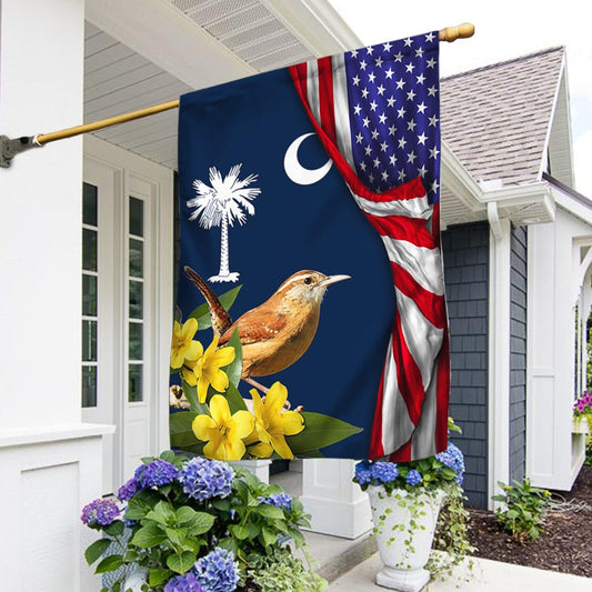 Celebrating USA 250 Carolina Wren Bird Flag 4Th Of July Patriotic Home Decor - Pvr