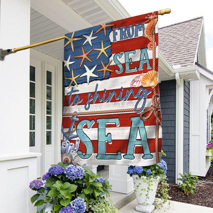 From Sea To Shining Sea American Flag 1776 2026 Merch Patriotic Decorations - Pvr