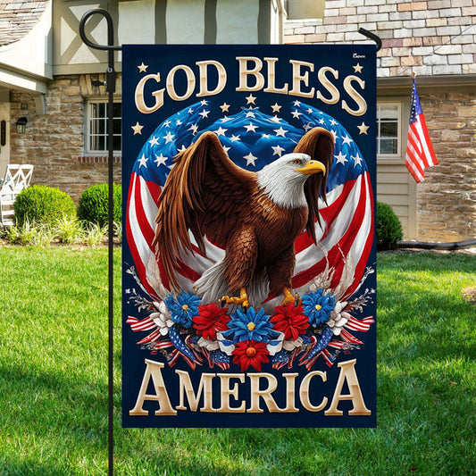 God Bless America Eagle Flag 4th Of July Garden Decorations Patriotic Gift Ideas - Pvr