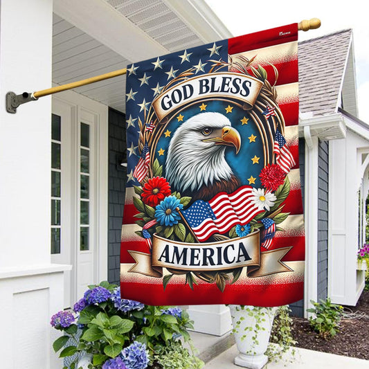 God Bless America Eagle Flag 4th Of July Garden Decorations Patriotic Gifts - Pvr