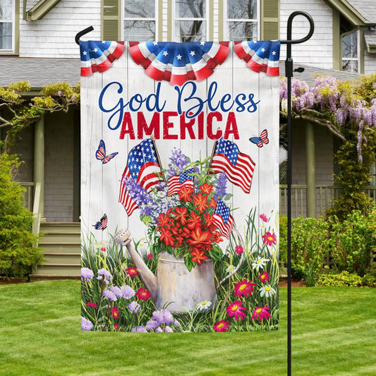 God Bless America Flag 4th Of July Flag Patriotic Garden Decor - Pvr