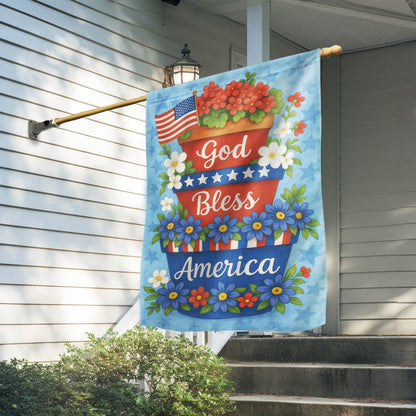 God Bless America Floral Flag Patriotic Home Decor Patriotic Gifts For Family - Pvr